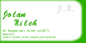 jolan mileh business card